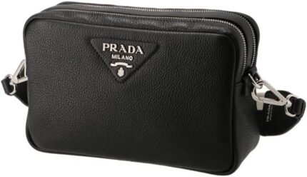 Prada 1BH0823OM 2DKV 002 Women's Shoulder Bag, Crossbody Bag, Logo Strap, NERO