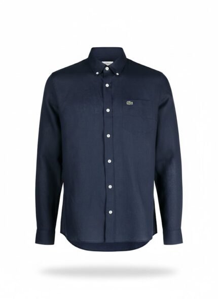 Lacoste embroidered button-down shirt-navy blue