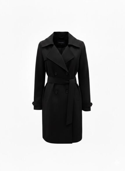 Trench Coat Double-breasted(black)