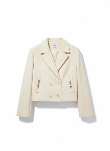 Women's short felt coat - beige