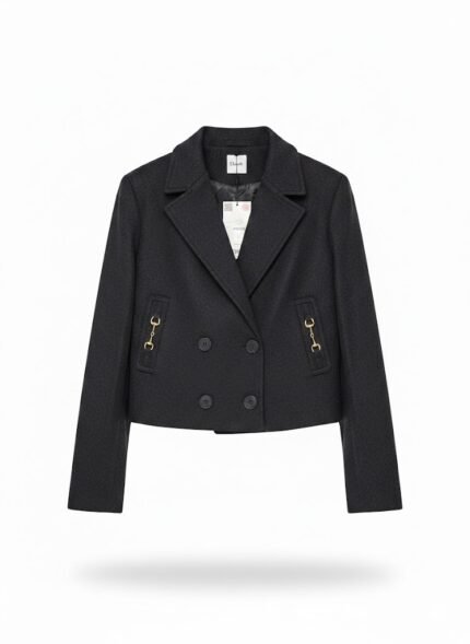 Women's short felt coat - gray